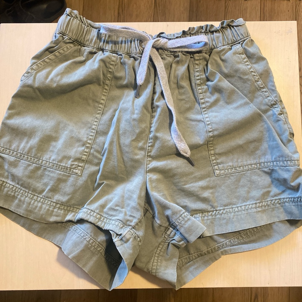 aerie Olive Drawstring High-Waist Utility Shorts